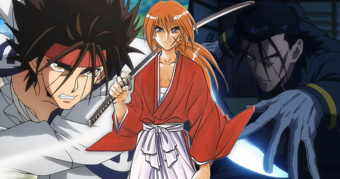 Ayame and Suzume with Kenshin